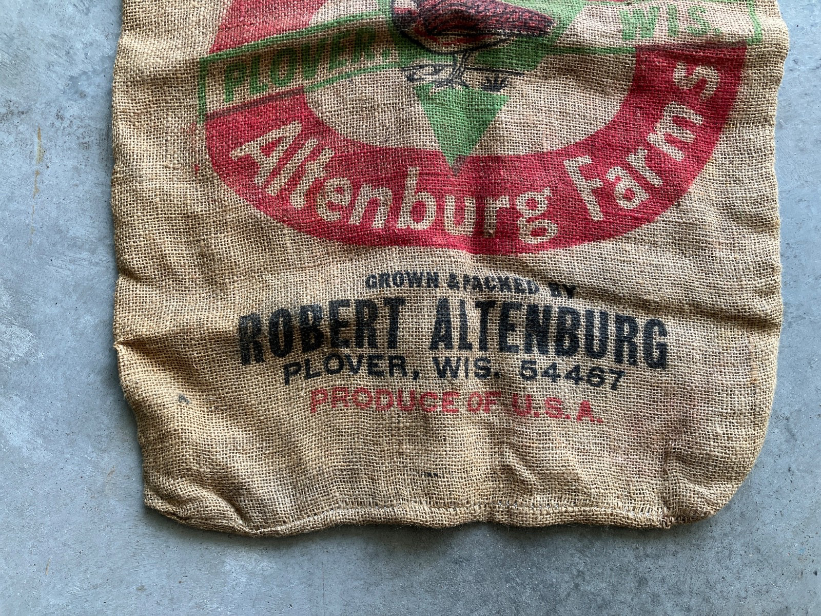 Vintage-B & L Potatoes-Altenburg Farms-Plover , Wis-Potato Sack – Burlap