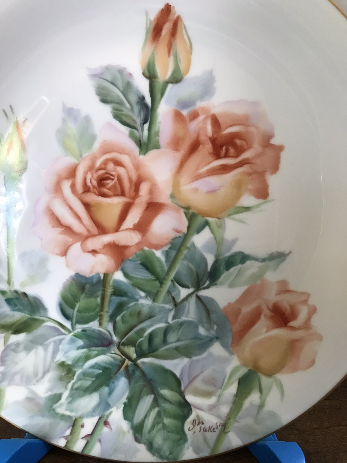 1952 Rose Plate Noritake Commemorative Helen Traubel Rose of Year Nagoya Japan