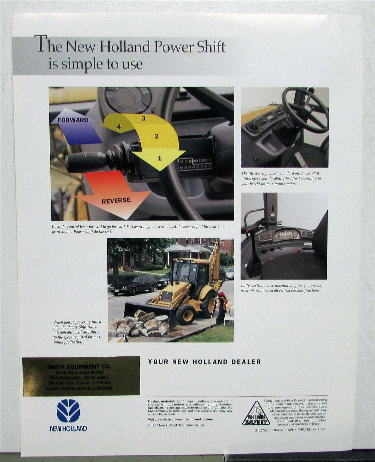 1997 New Holland E Series Backhoe Loader Construction Diagrams Sales Sheet