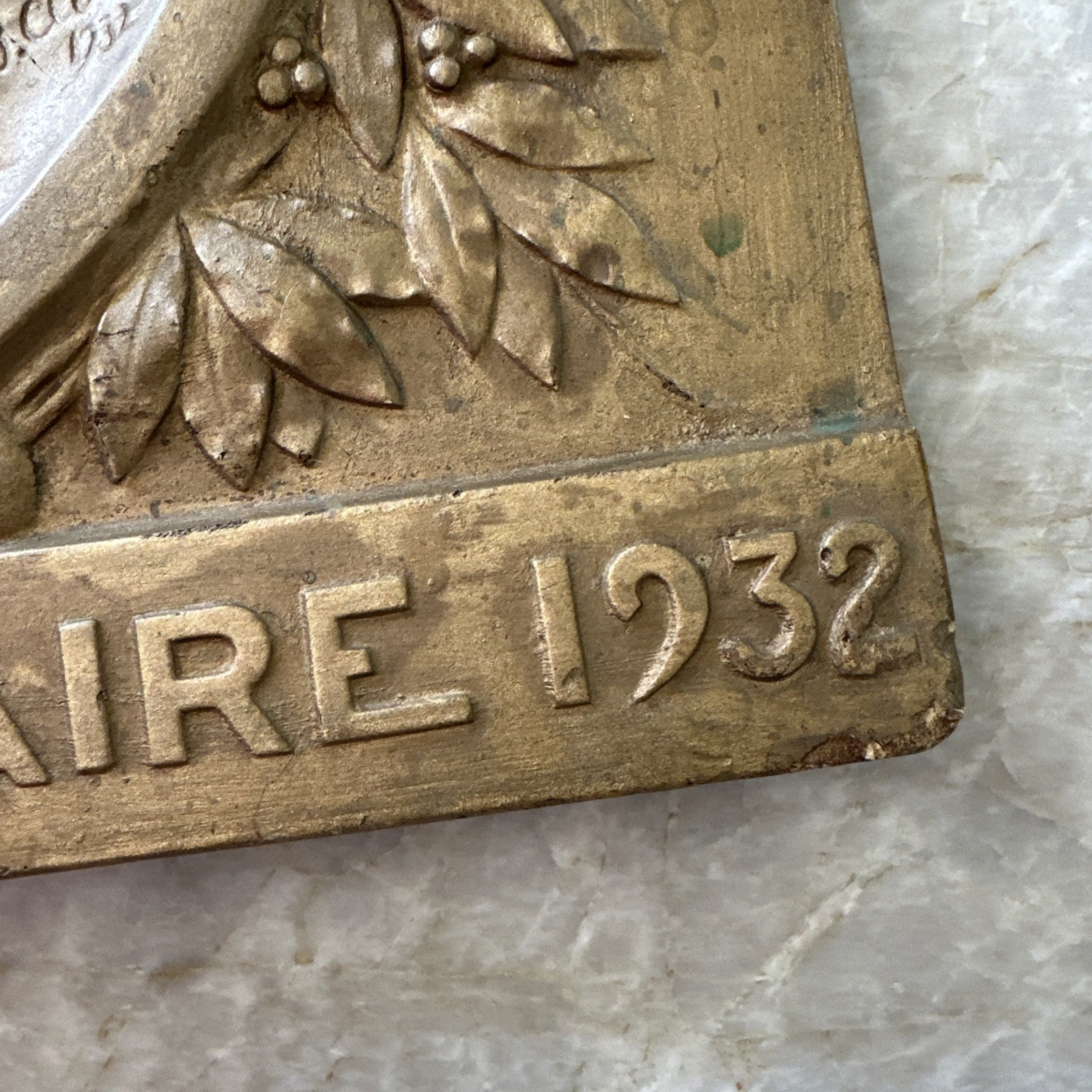 Antique French Gymnastics, Trophy Plaque, France c. 1932 RARE. 14 X 14.5