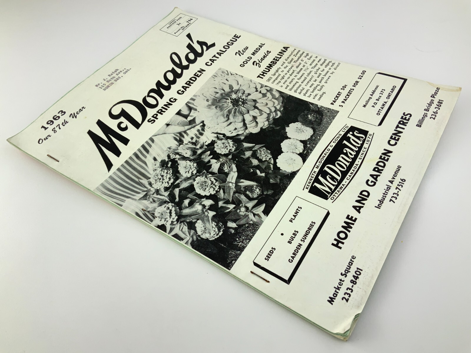 1963 McDonald&rsquo;s Spring Garden Catalogue Seeds Bulbs Plants Catalog Ontario EE631