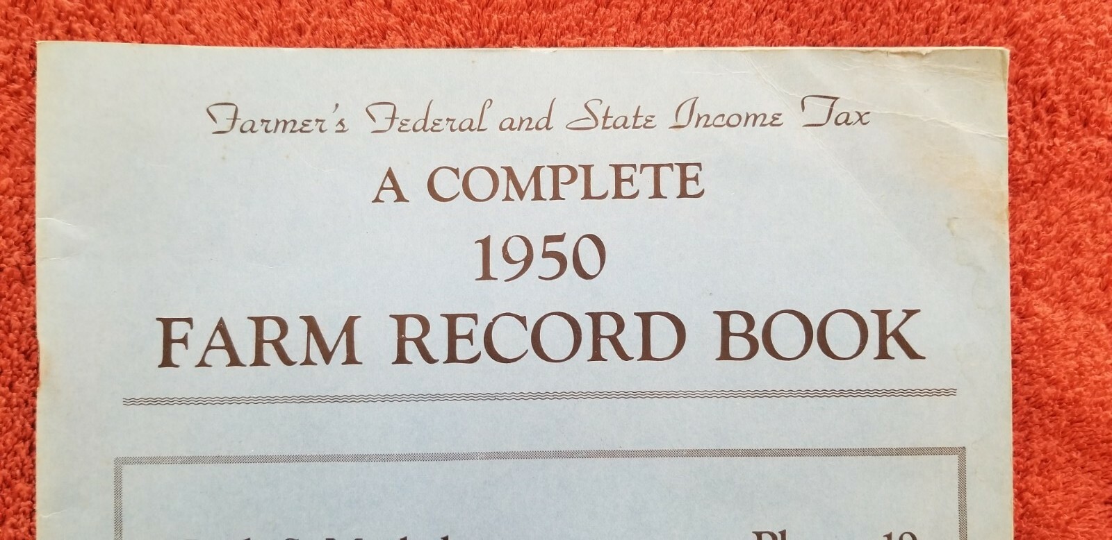 Coast to Coast Farm Record Book 1950 Agriculture Farmers Income Tax Blank Record