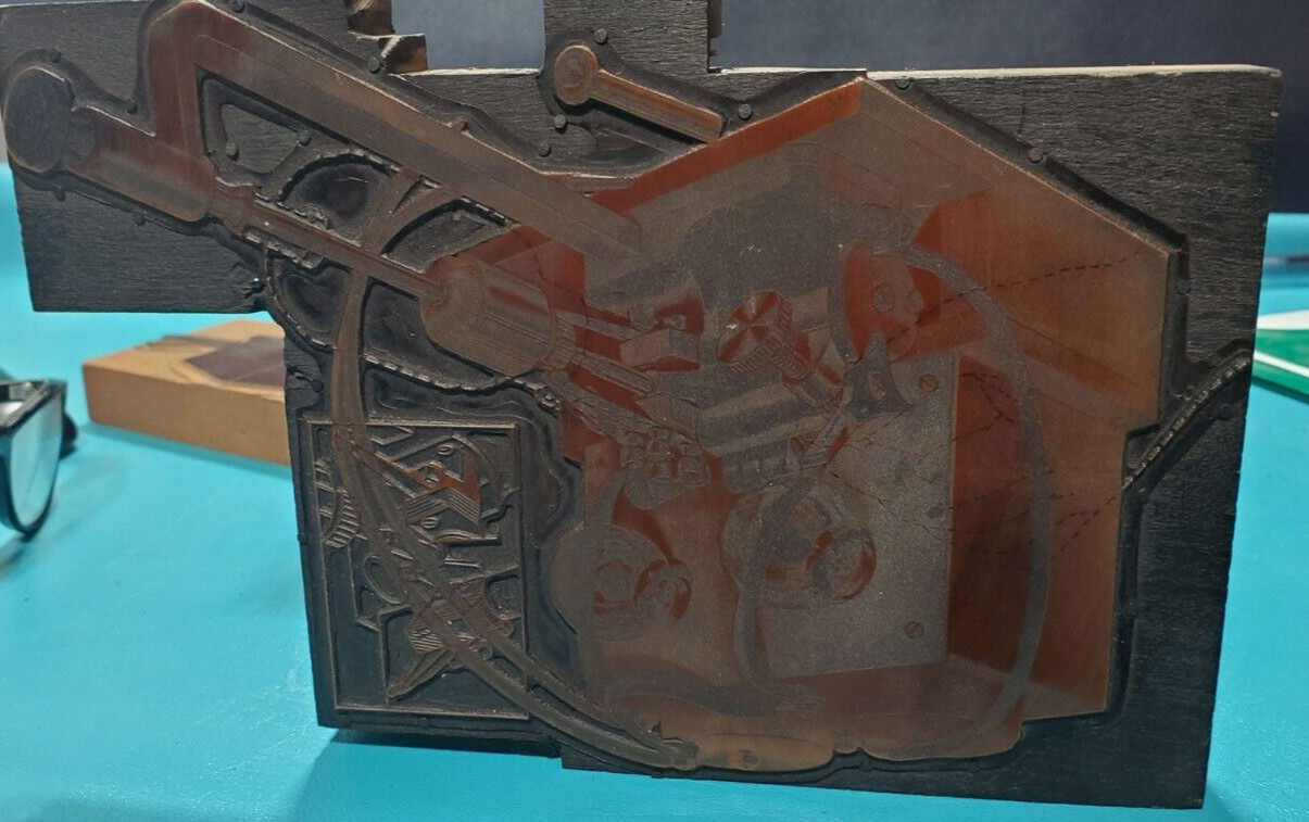 Vintage P.E. CHAPMAN Electric Milling Machine Copper PRINTING PLATE Block