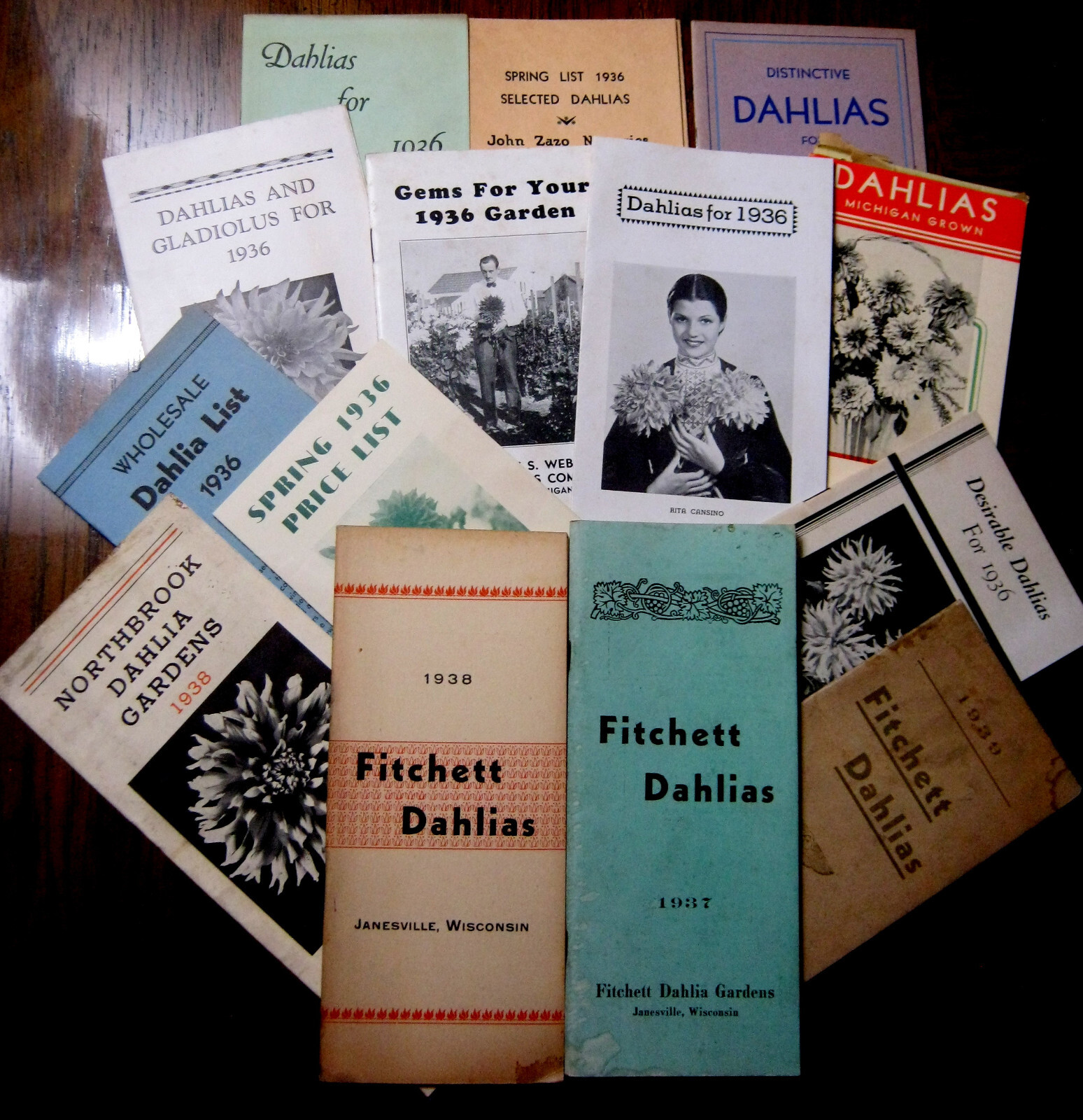 HUGE 1900-50&rsquo;s Collection DAHLIAS & Flower Clubs Seeds BOOKLETS Brochure Letters