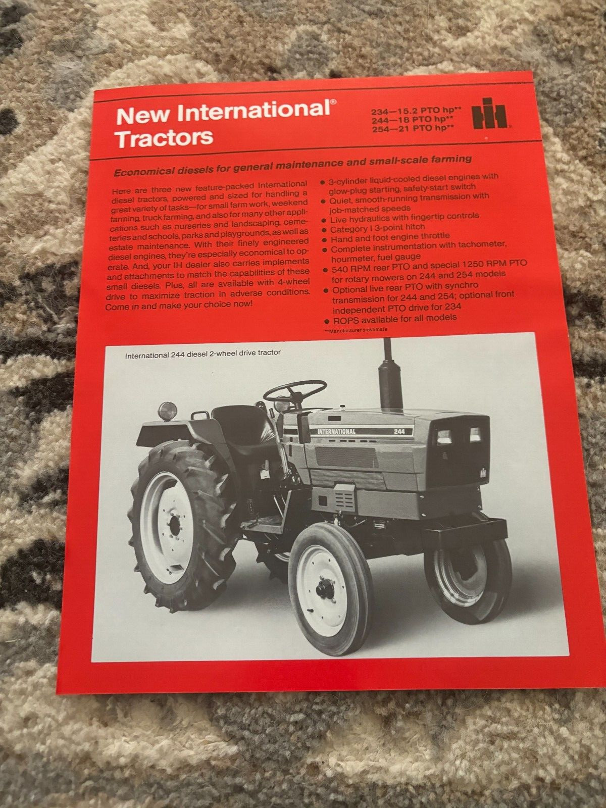 International Harvester 234 244 254 Tractor Brochure FCCA24