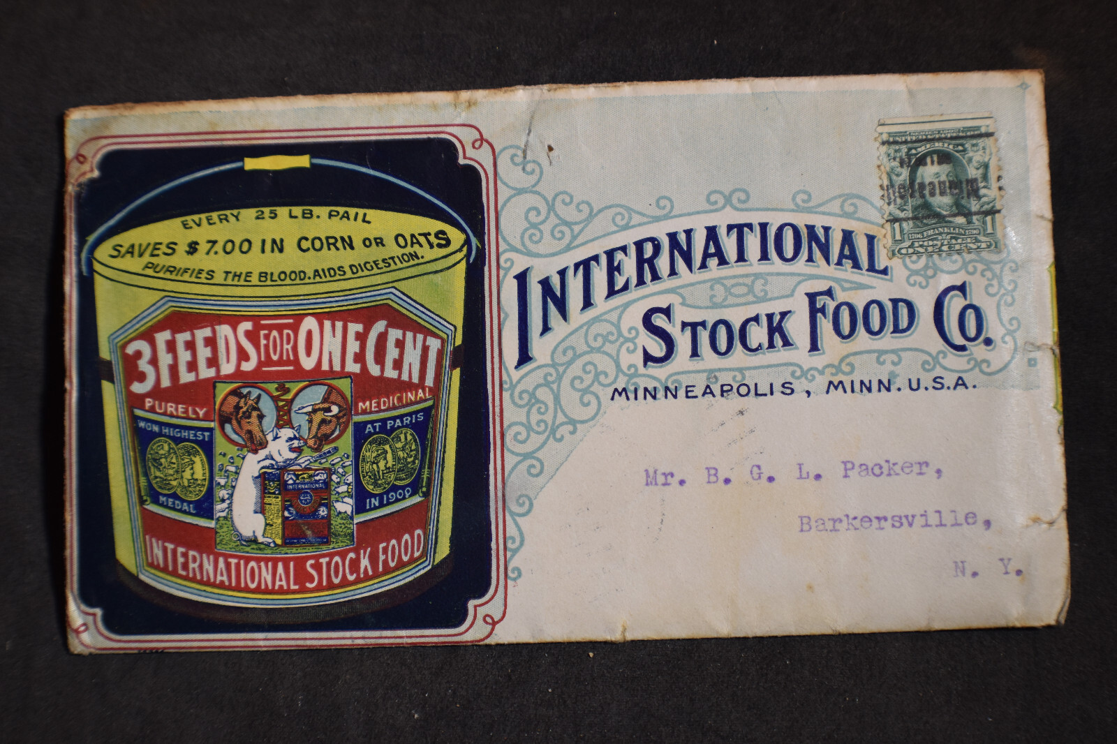 ~ 1901 International Stock Food Co. Multicolor Advert Cover, Minneapolis, Mn