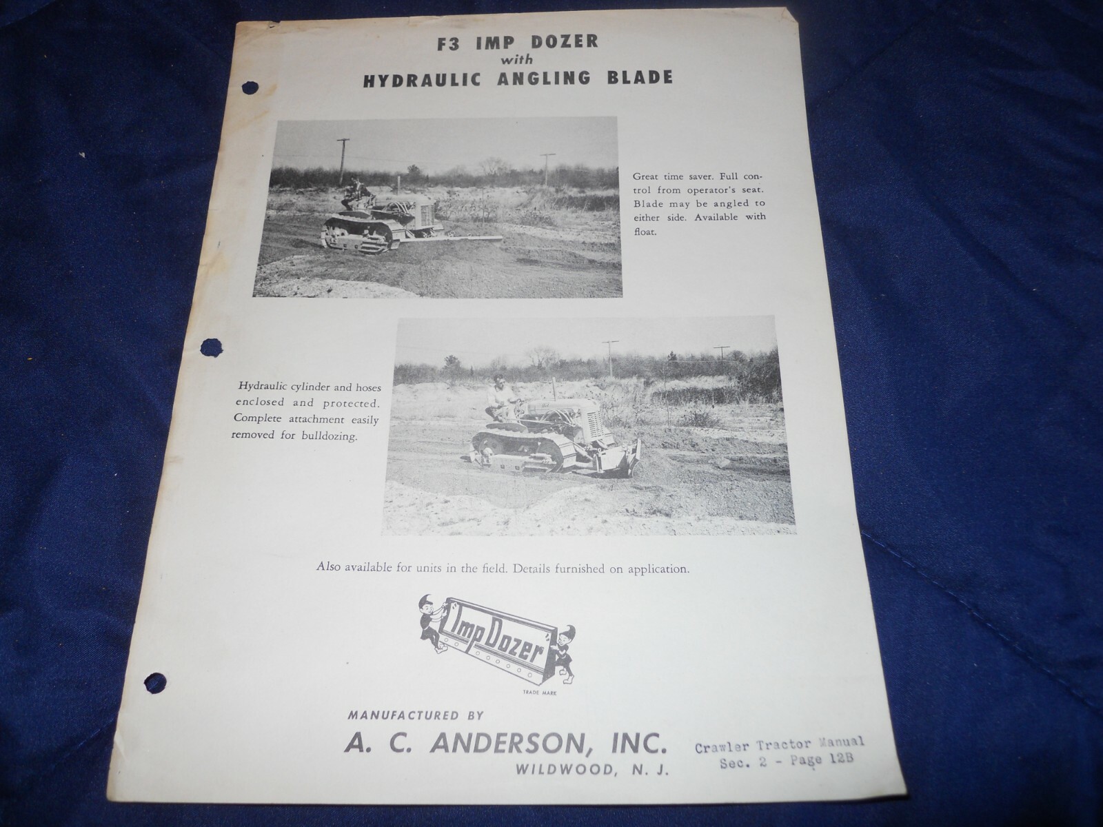 Original Dealer Sales Flyer – F3 Imp Dozer with Hydraulic Angling Blade