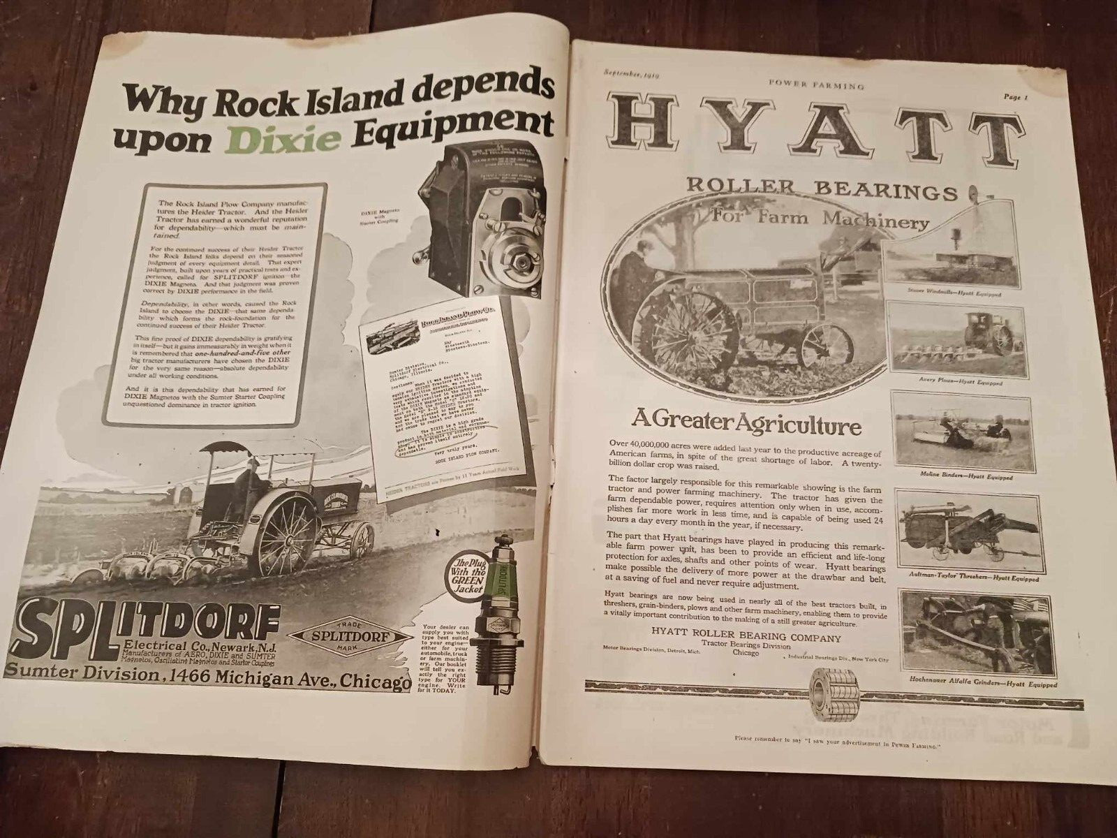 Vintage Magazine Power Farming September 1919 Holt Caterpillar Ads Photos