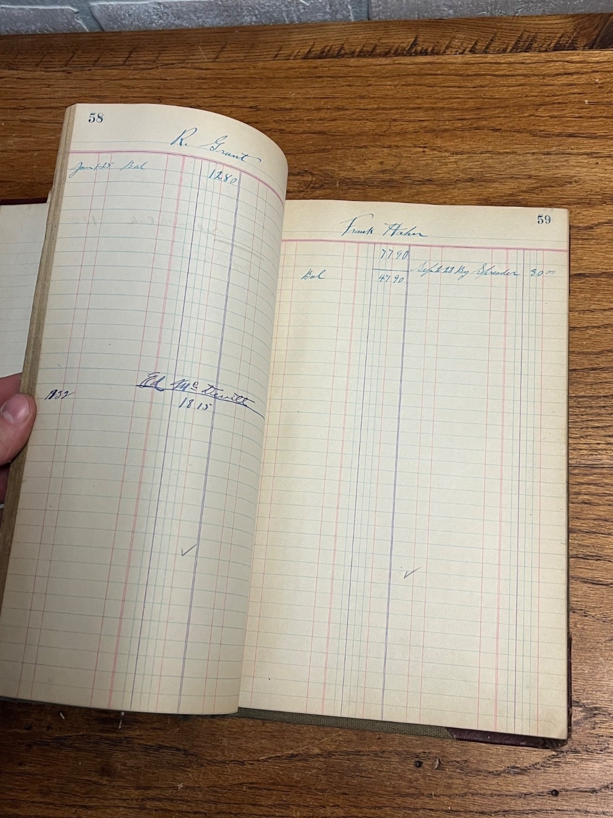 Vintage 1930s Frank Georgeson Farm Implement Dealer Ledger Book Redgranite, Wis