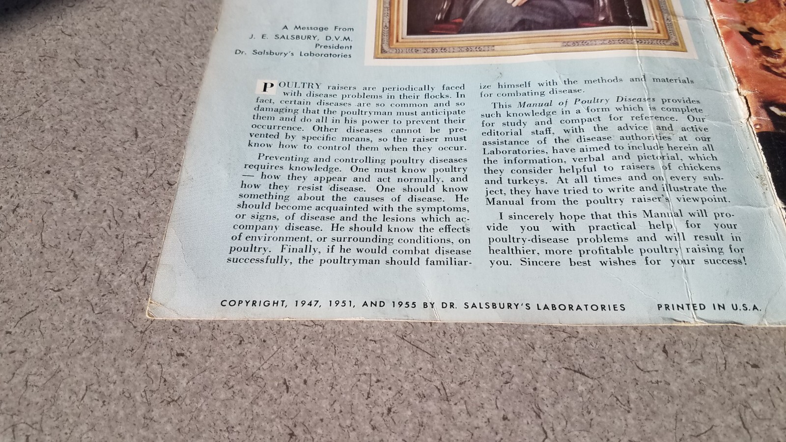 1955 Dr Salsbury&rsquo;s Manual of Poultry Chicken Diseases 64 Pages