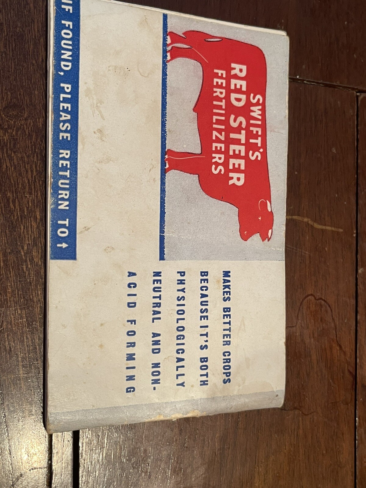 Vintage 1938-1940 Swift&rsquo;s Red Steer Brand Fertilizers Advertising Memo Book