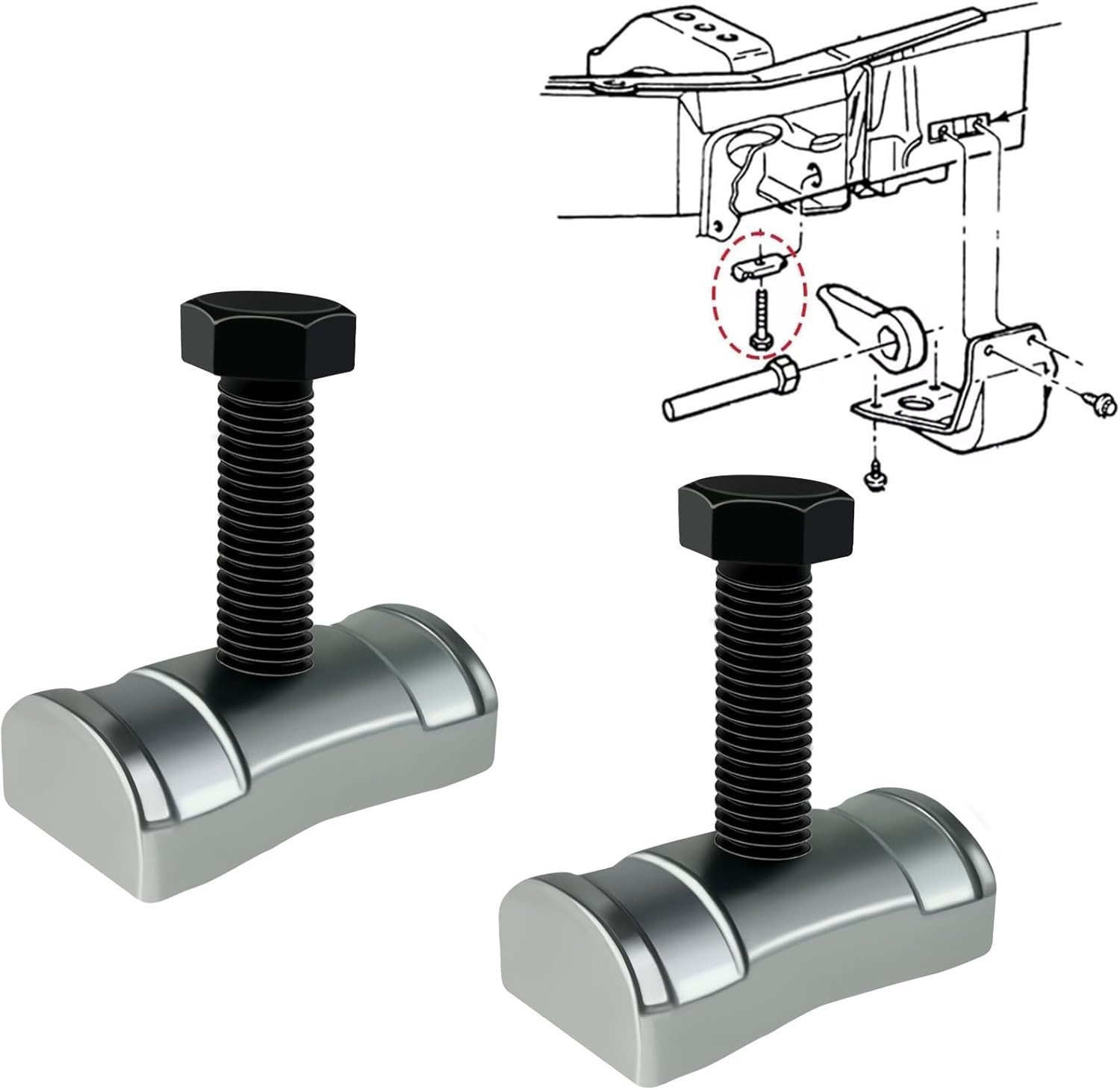 Torsion Bar Adjustment Bolt and Lock Nut Fit for Chevrolet Silverado Tahoe GMC S