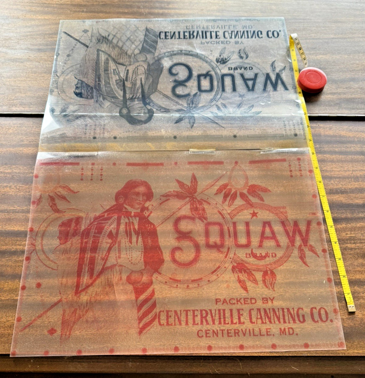 Rare Centerville Canning Co Squaw Brand Progressive Color Proof Transparency 4pg