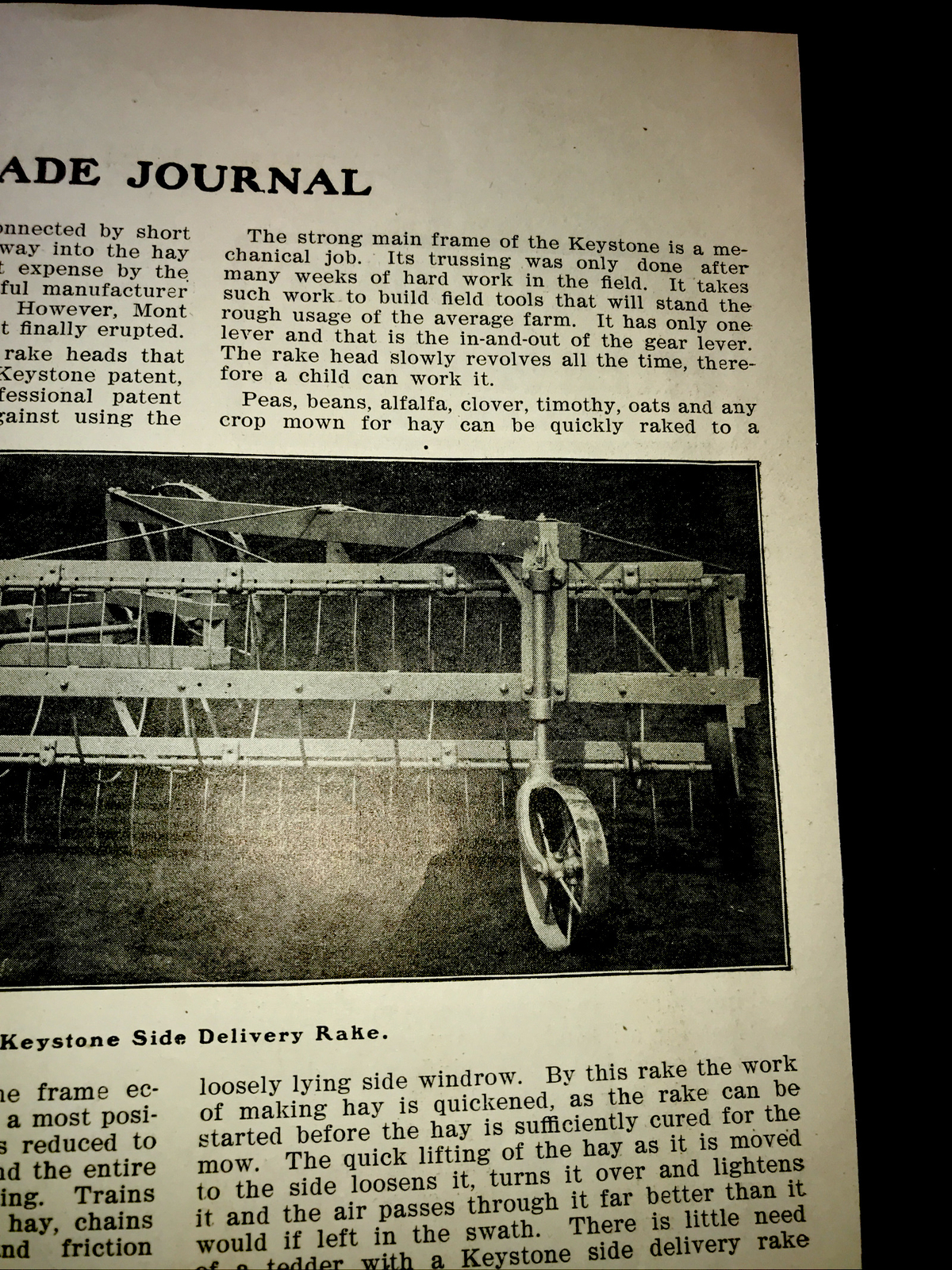 1903 Keystone Farm Implement Advertising – Photo & Article Sterling – Illinois