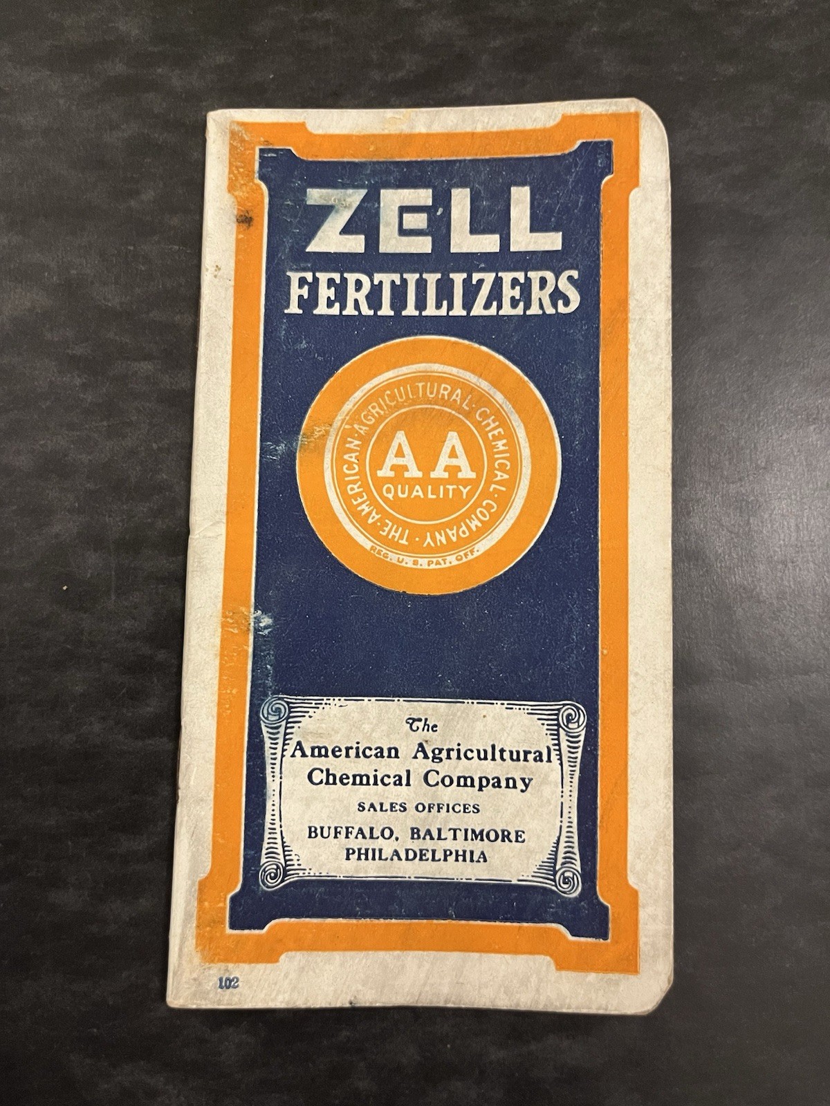 ZELL Fertilizers 1920 Advertising Pocket Notebook Buffalo Baltimore Philadelphia
