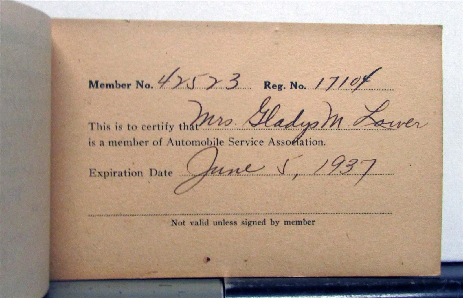 1937 Auto Service Association Assorted Service Coupon Book