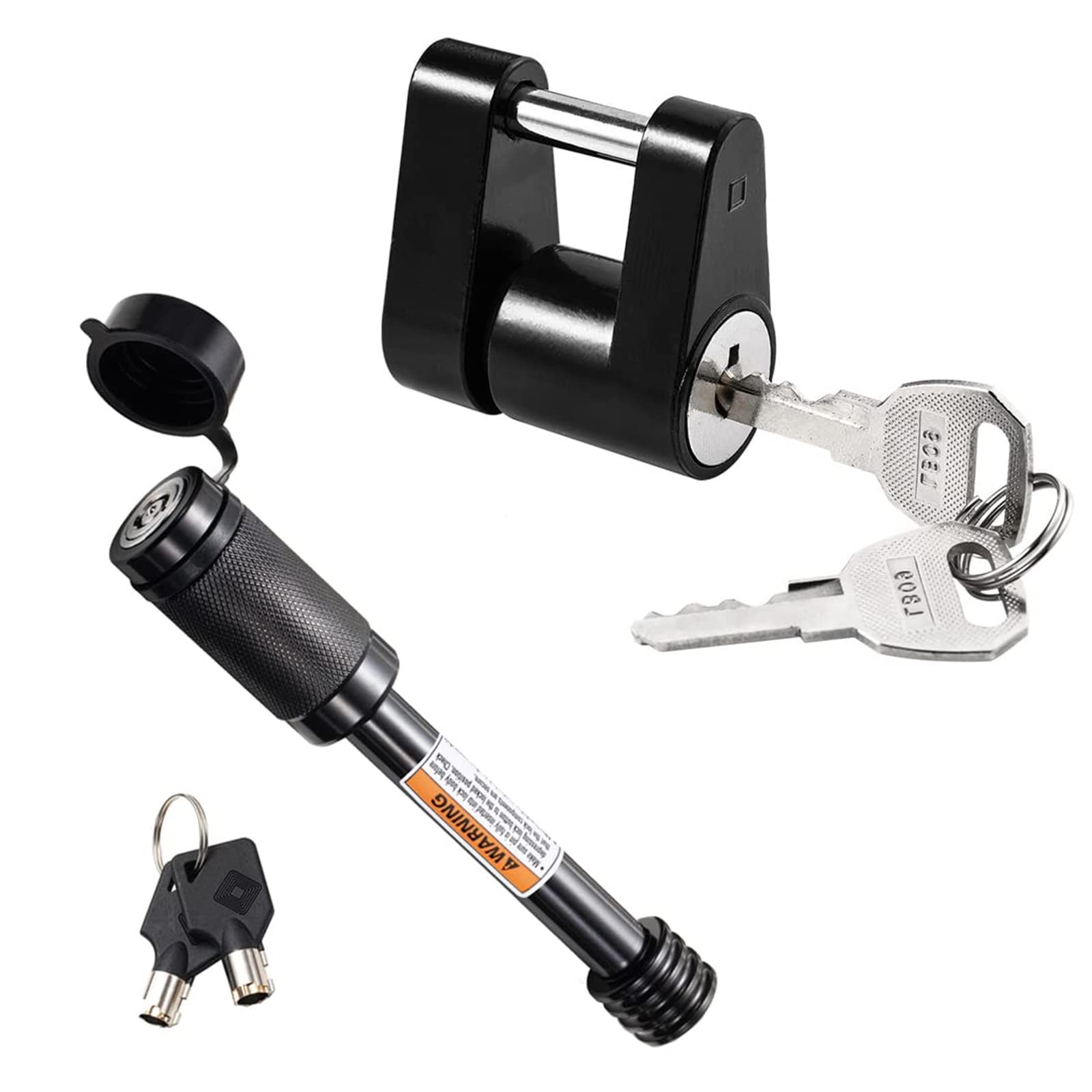 CZC AUTO Hitch Lock Set, Dia 5/8 Inch Trailer Receiver Black