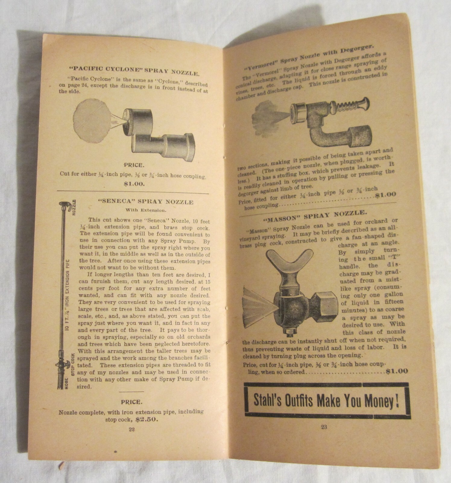 EXCELSIOR FRUIT SPRAYING OUTFITS Catalog – WILLIAM STAHL, Quincy, Illinois, 1900