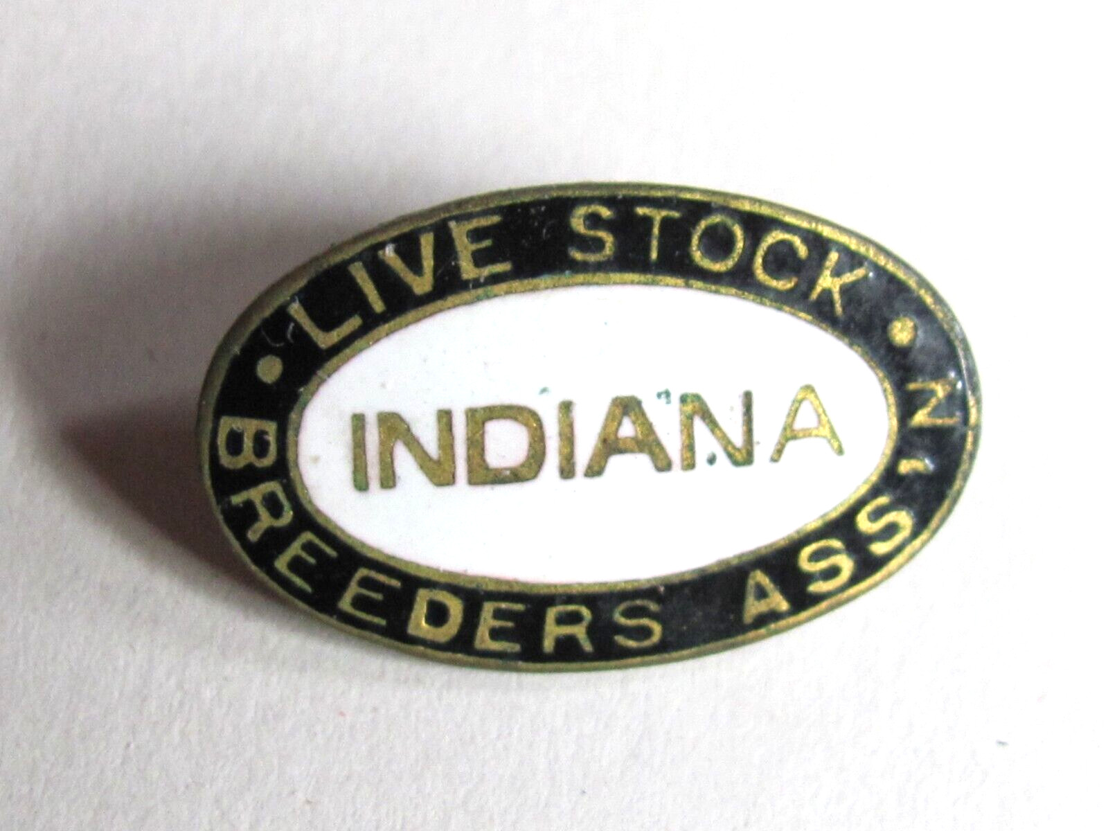 1920&rsquo;s INDIANA LIVESTOCK BREEDERS ASSOCIATION SMALL PIN ENAMEL FRONT FARM