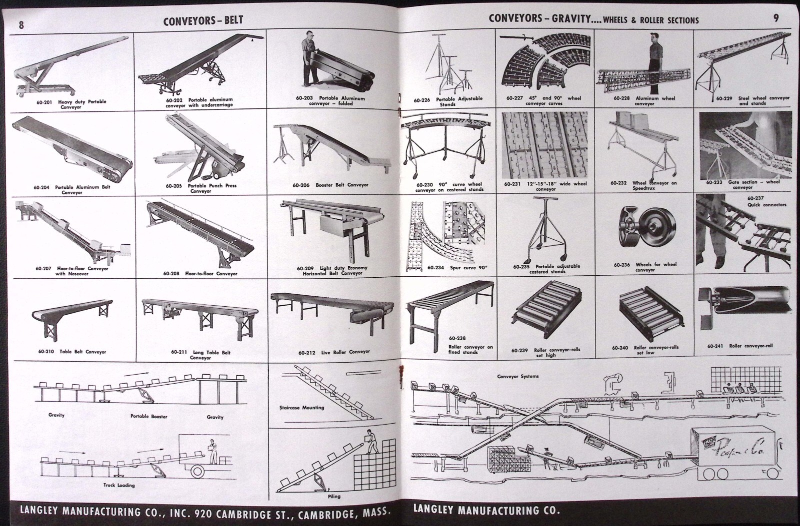 1961 Langley Handling Equipment Selector Catalog No.60 Material Handling Equip.