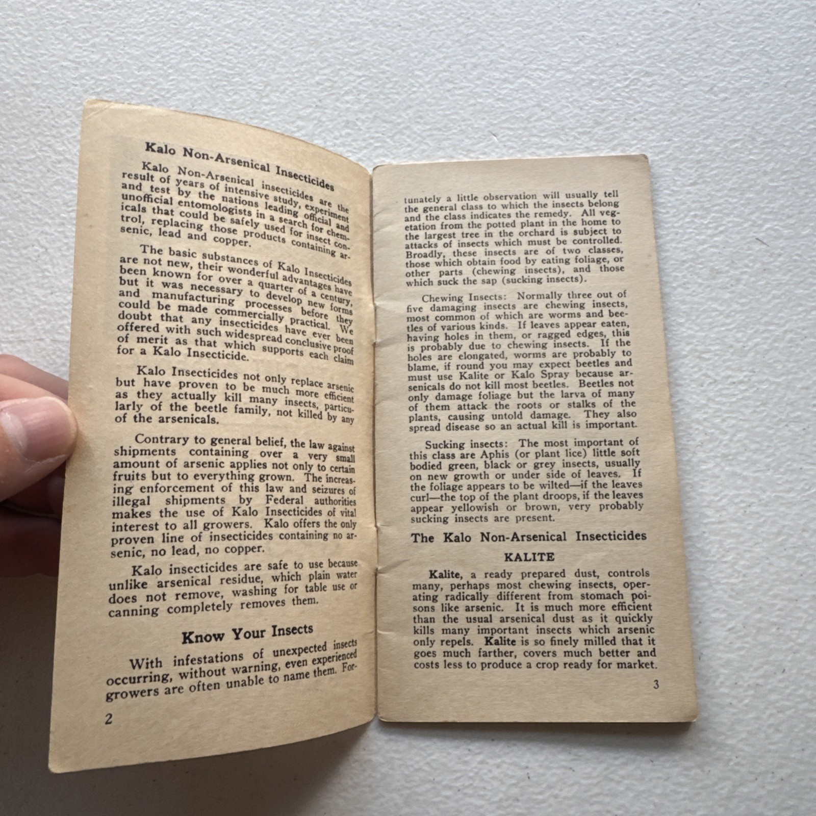 The Kalo Company How To Control Insects Without Arsenic, Lead, Copper Booklet