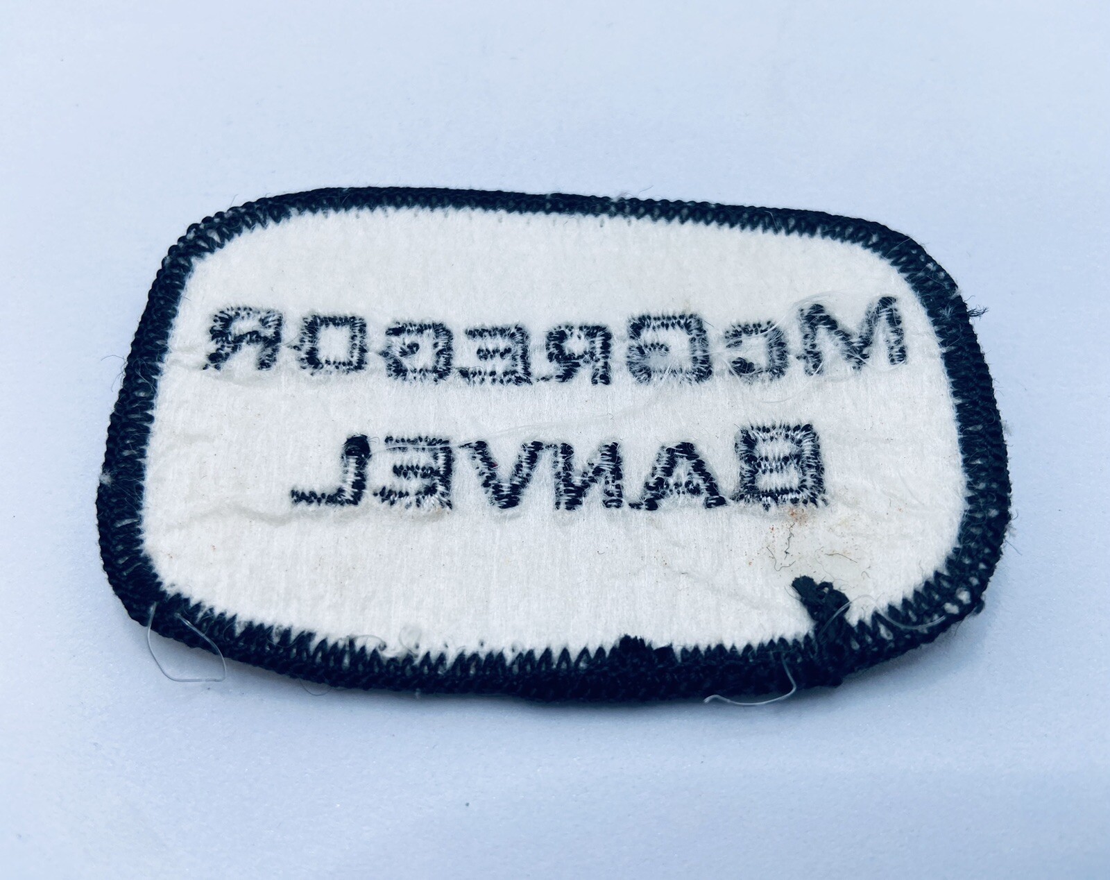 Vintage McGregor Banvel Patch 2.75”x2” White Black Agriculture Farming