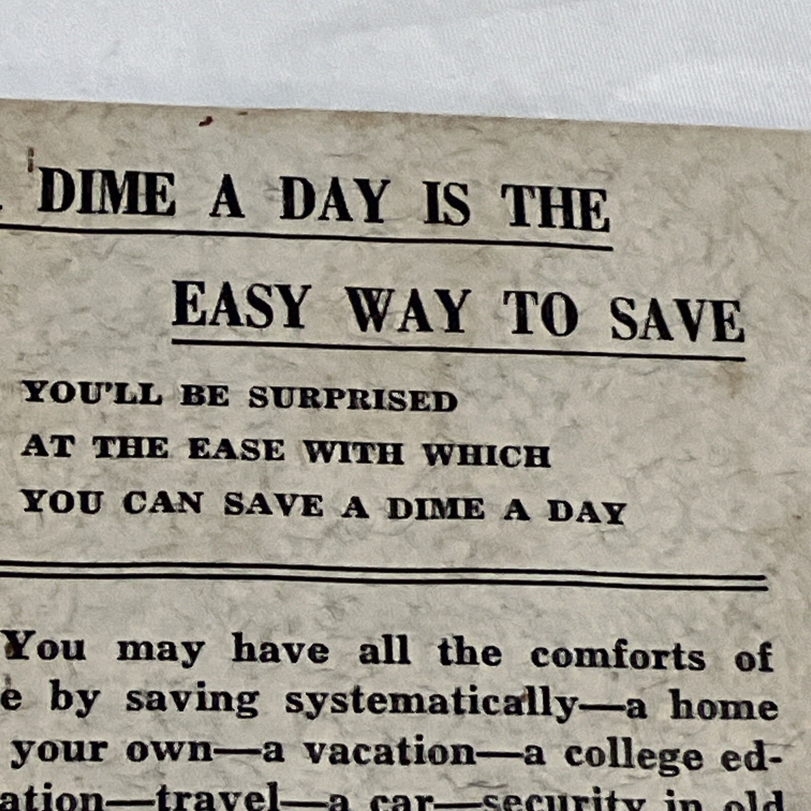 Rare Advertising VTG DIME Saver Book The Farmers And Mechanics Saving Bank