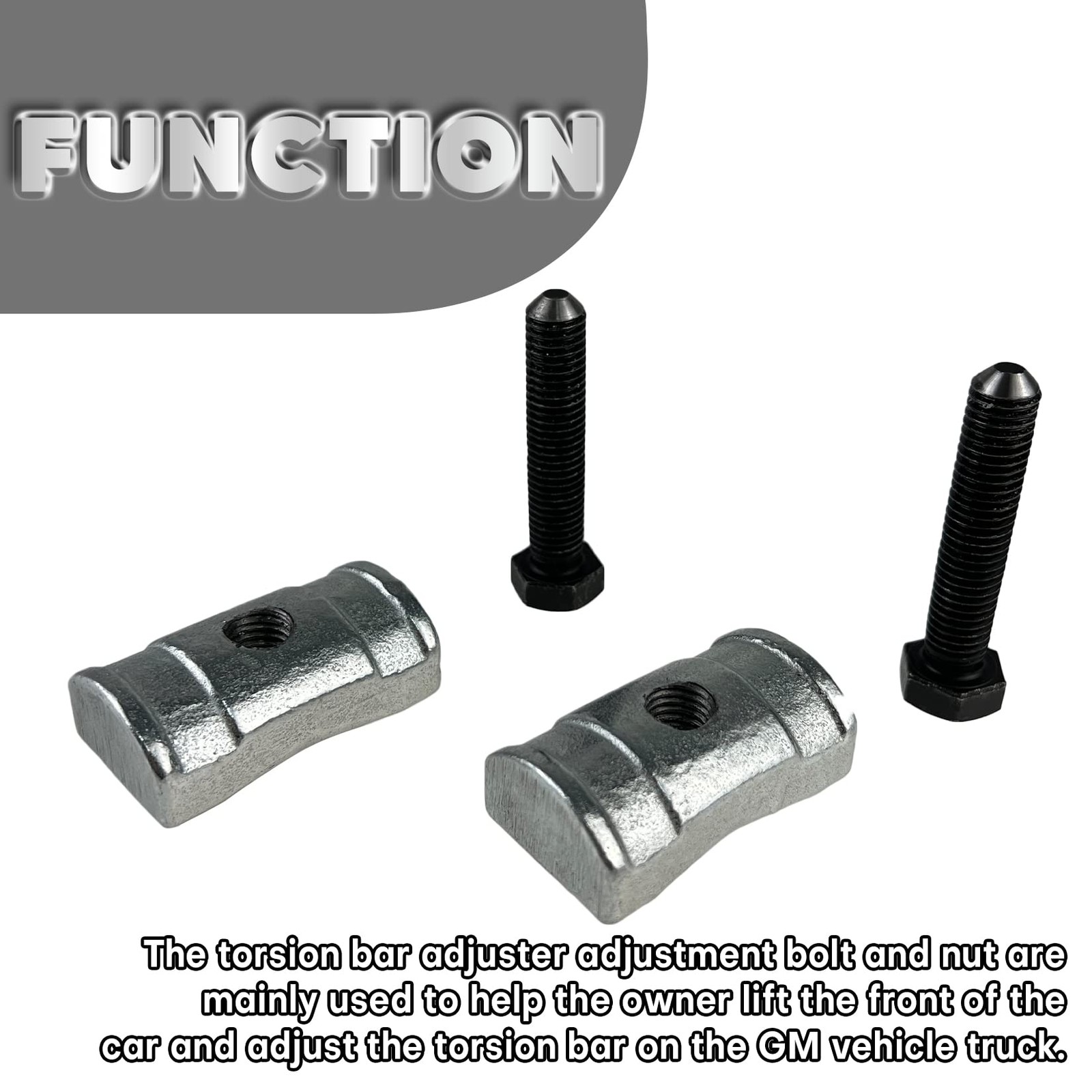 Torsion Bar Adjustment Bolt and Lock Nut Fit for Chevrolet Silverado Tahoe GM…