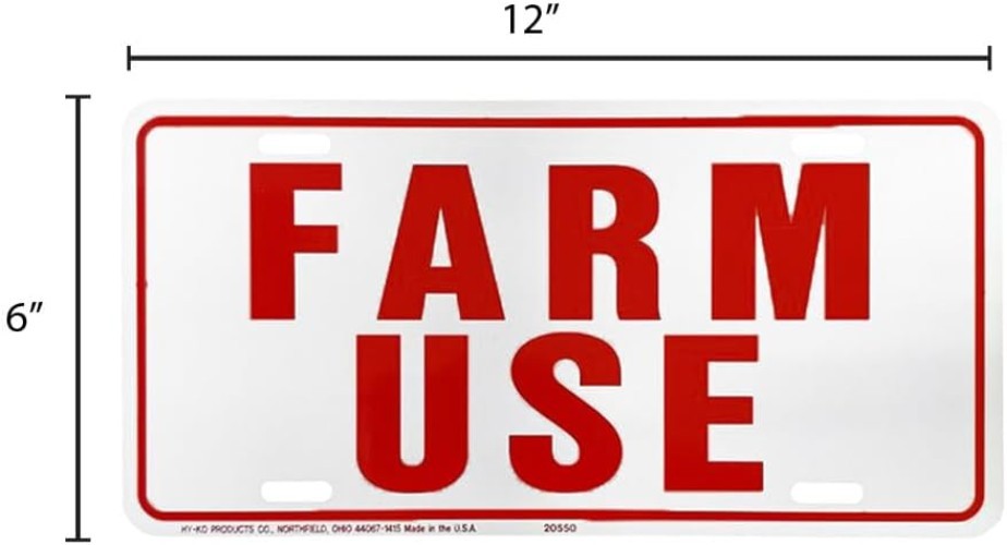 Weather-Resistant Farm Use ID Tag – 6×12 Aluminum Sign in Red/White