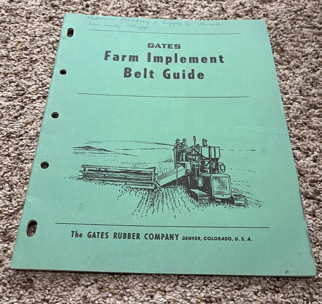 Gates Farm Implement Belt Guide 1945 Denver Colorado