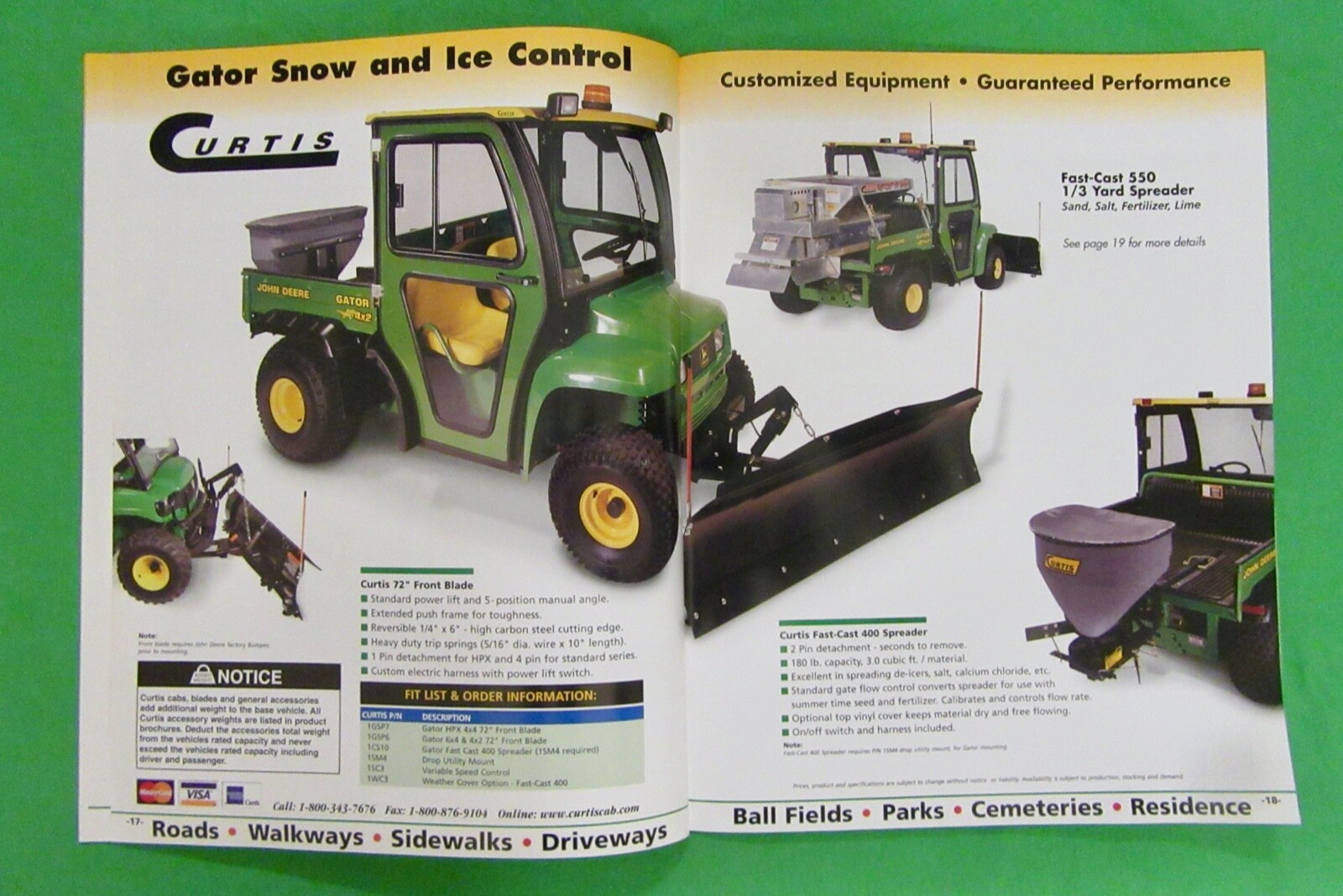 Curtis Factory Products Catalog / Focus on John Deere ( Worcester, Maine)