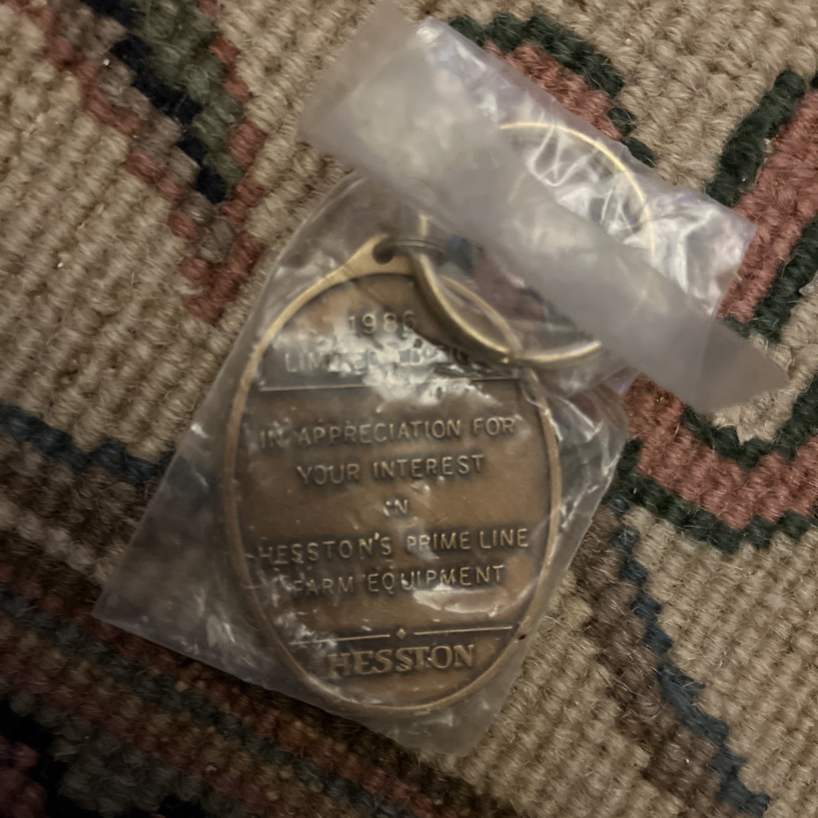 Set of 6 Prime Line Brass Keychains 1986 Limited Edition Vintage Hesston