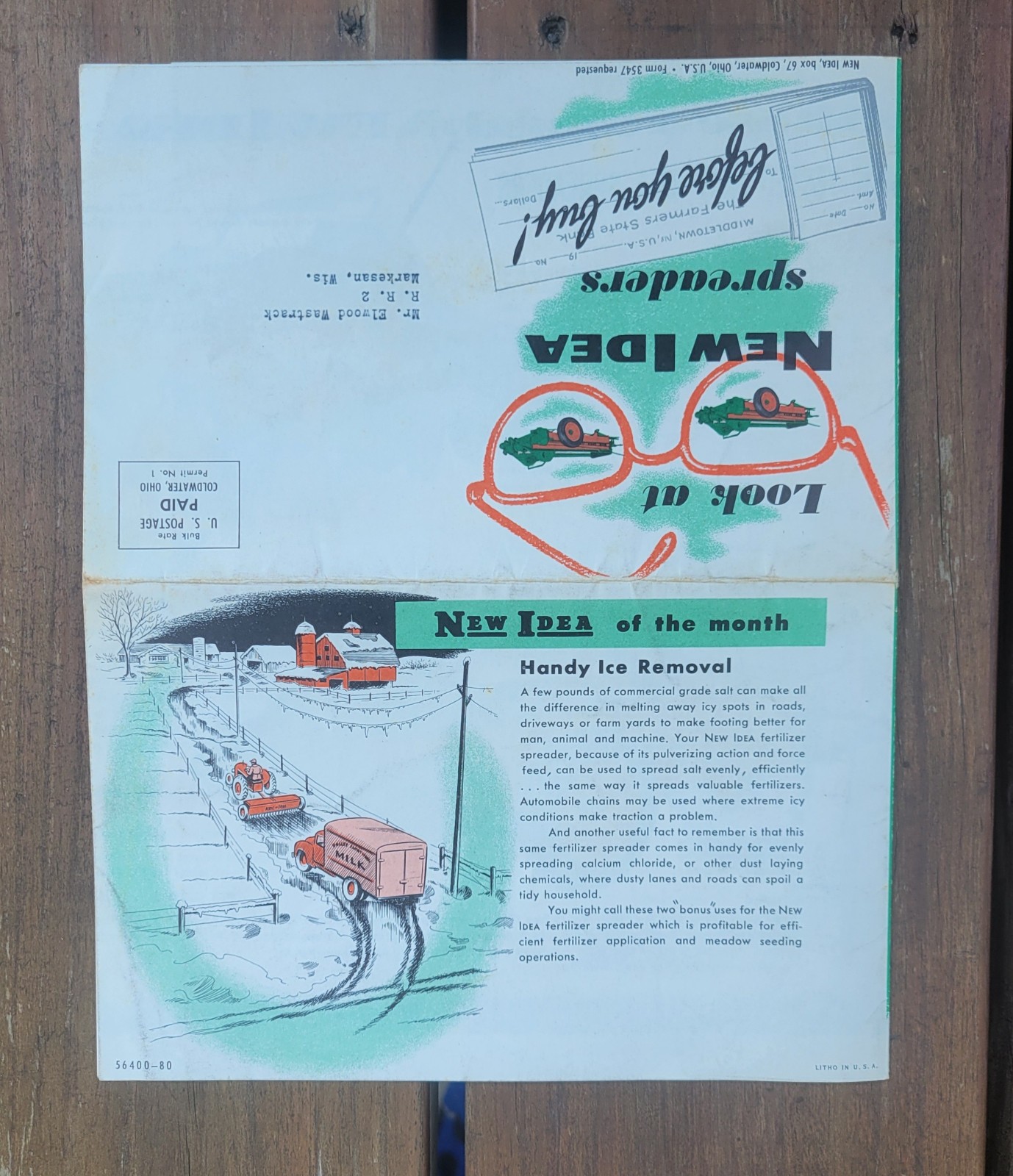 1956 New Idea Spreaders Brochure Advertising Farm Tractor Agriculture