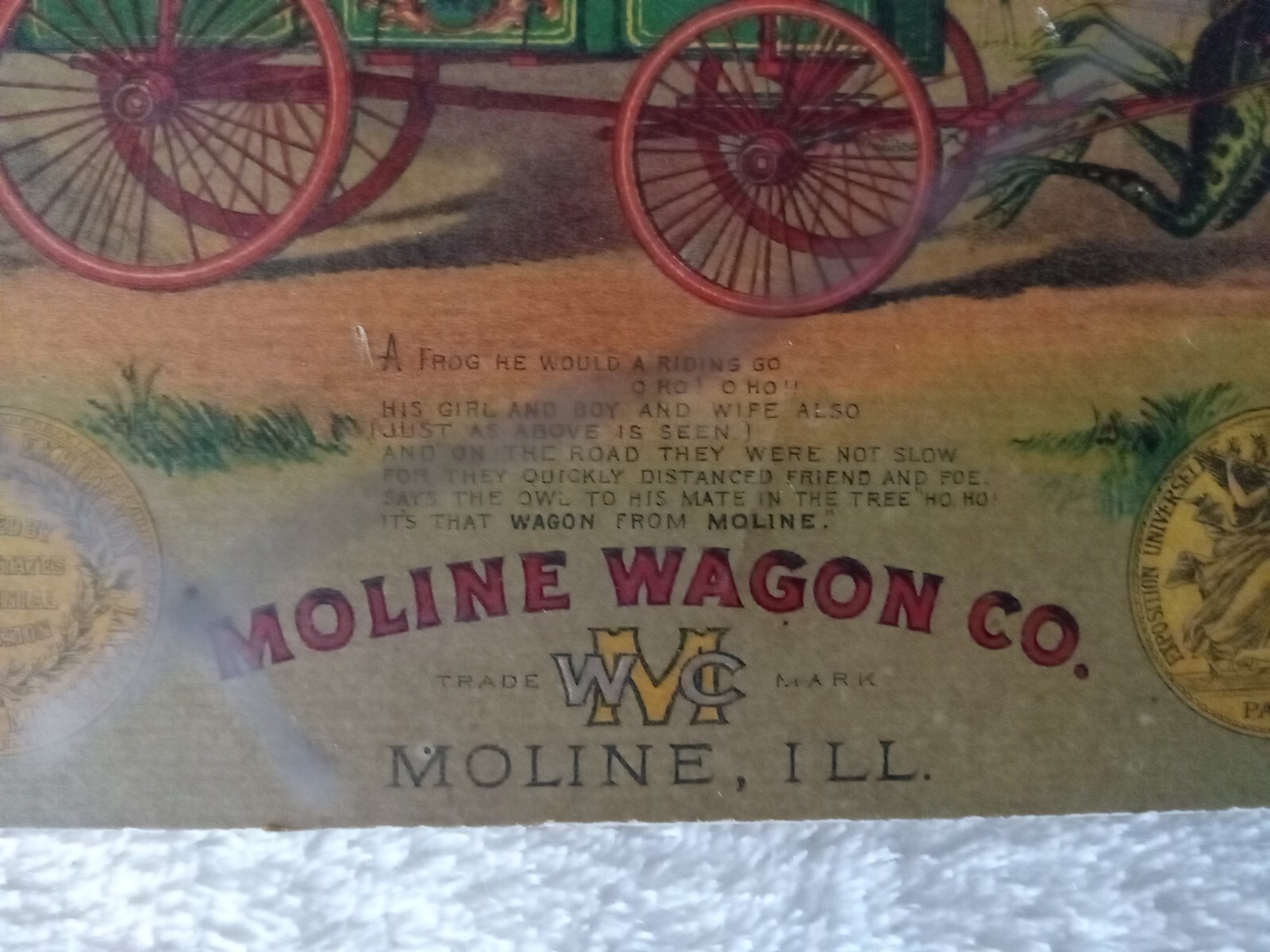 ORIGINAL Pre John Deere Moline Wagon Co. Advertisement 1880&rsquo;s Moline, Illinois