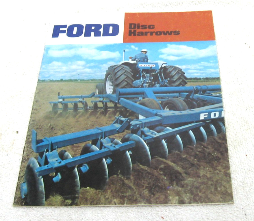 VINTAGE 1969 FORD TRACTOR DISK HARROWS TILLAGE BROCHURE 201 202 220 222 224 +++