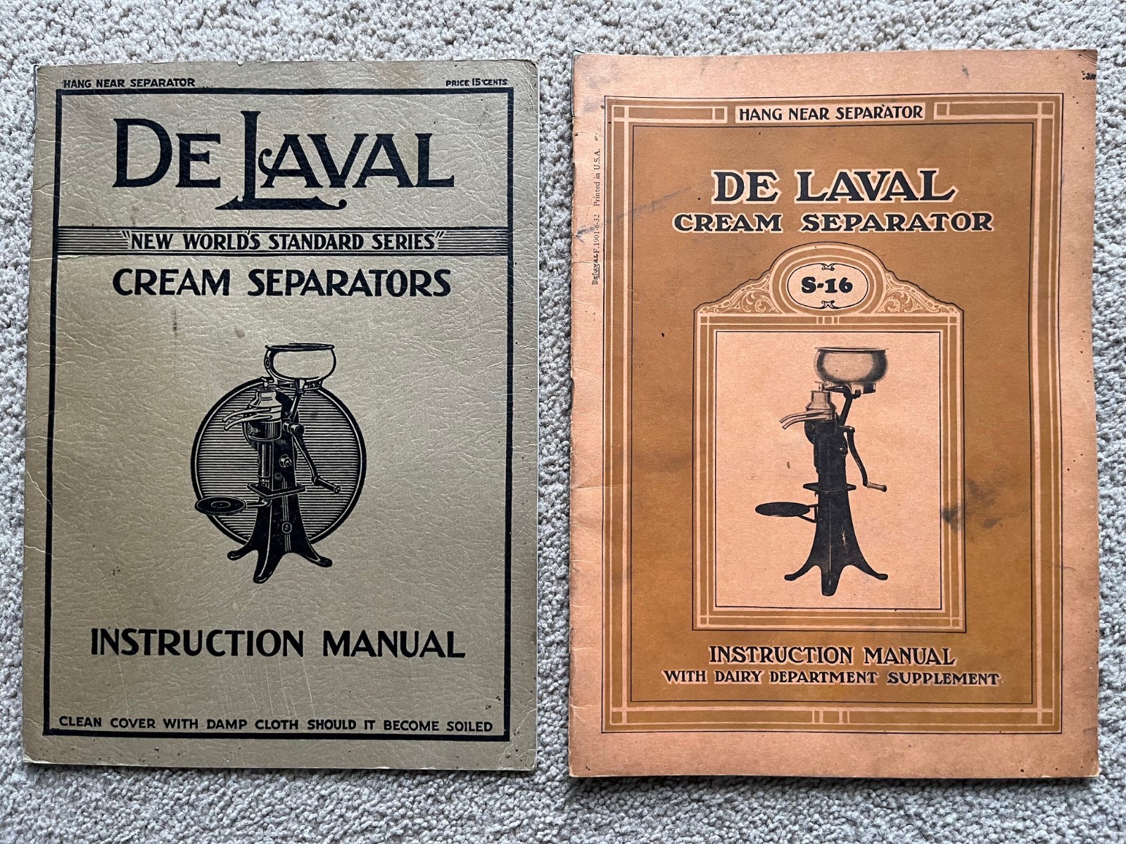2 DELAVAL CREAM SEPARATOR INSTRUCTION MANUALS