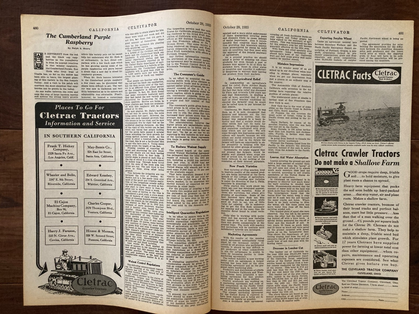 California Cultivator Agricultural Newspaper 1933 Biweekly Lot of 25 VHTF