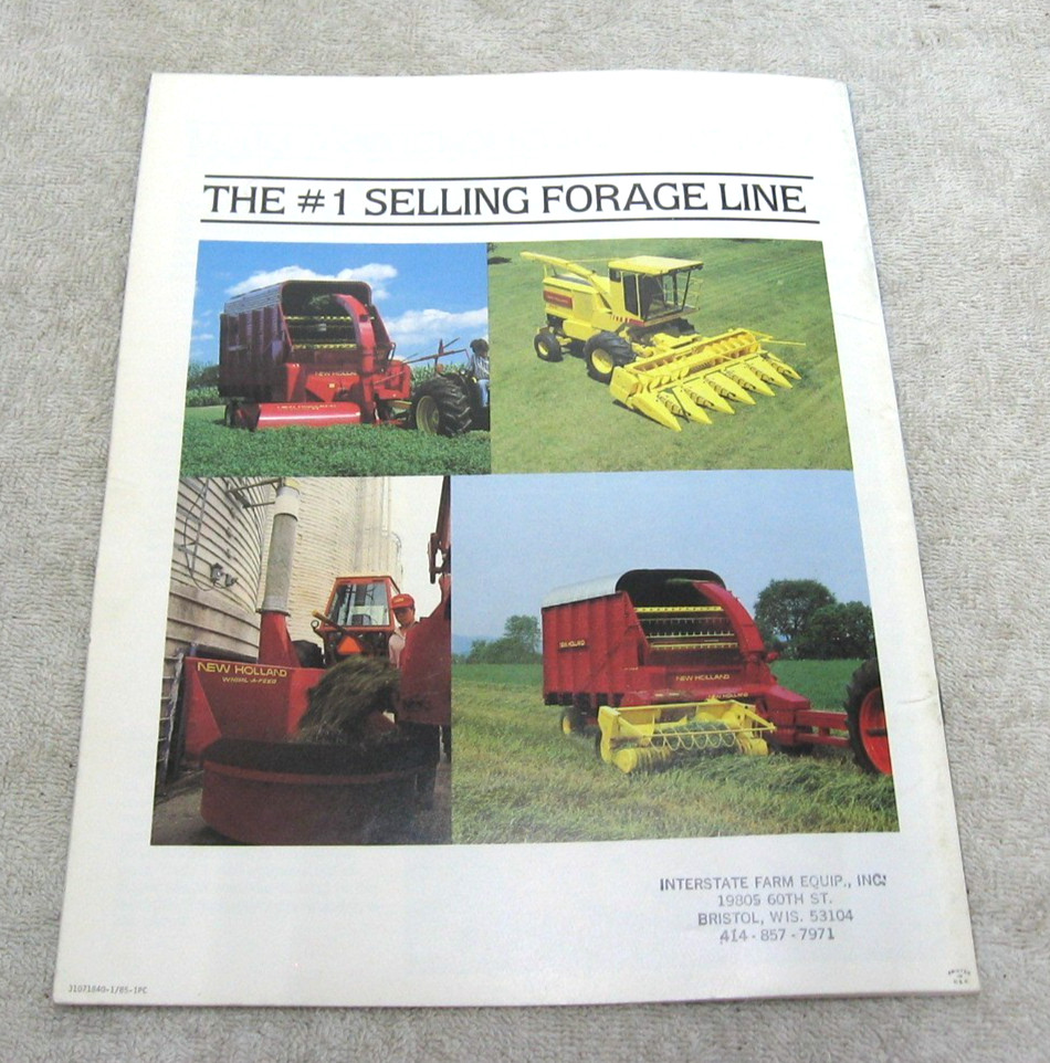 VINTAGE 1984 FORD NEW HOLLAND TRACTOR PULL TYPE FORAGE HARVESTERS BROCHURE
