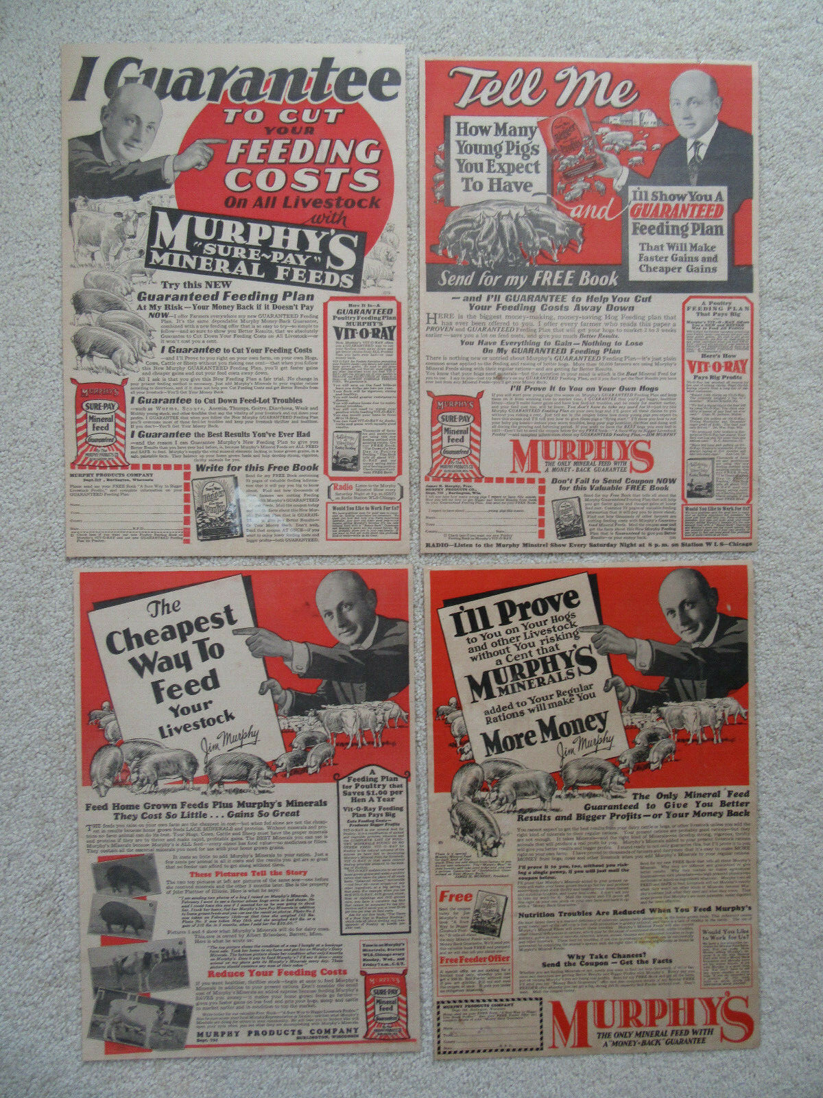 Murphy&rsquo;s Sure-Pay Mineral Feed, Cattle, Hogs, Livestock, Ads
