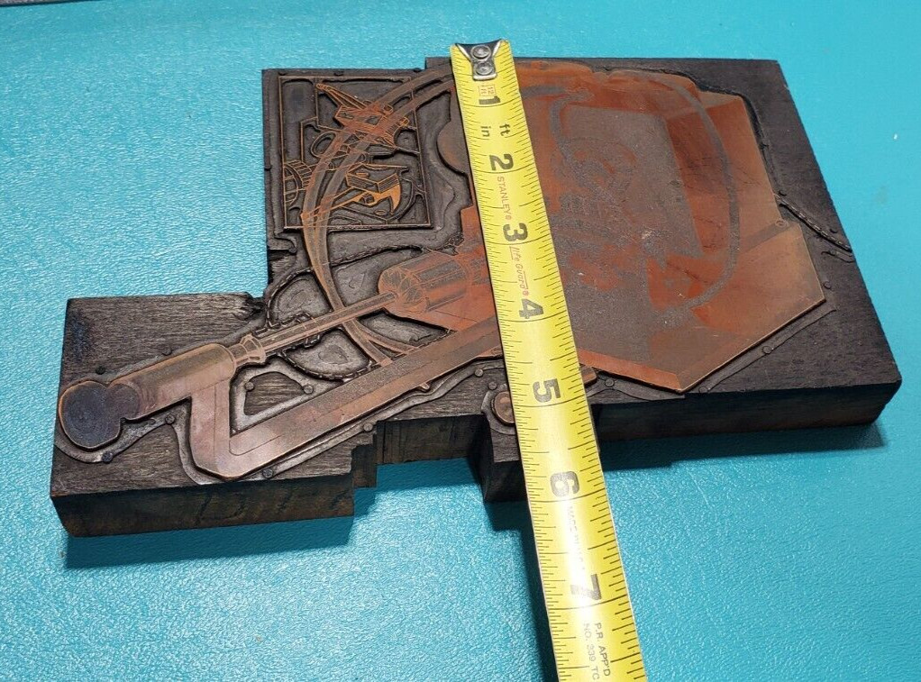 Vintage P.E. CHAPMAN Electric Milling Machine Copper PRINTING PLATE Block