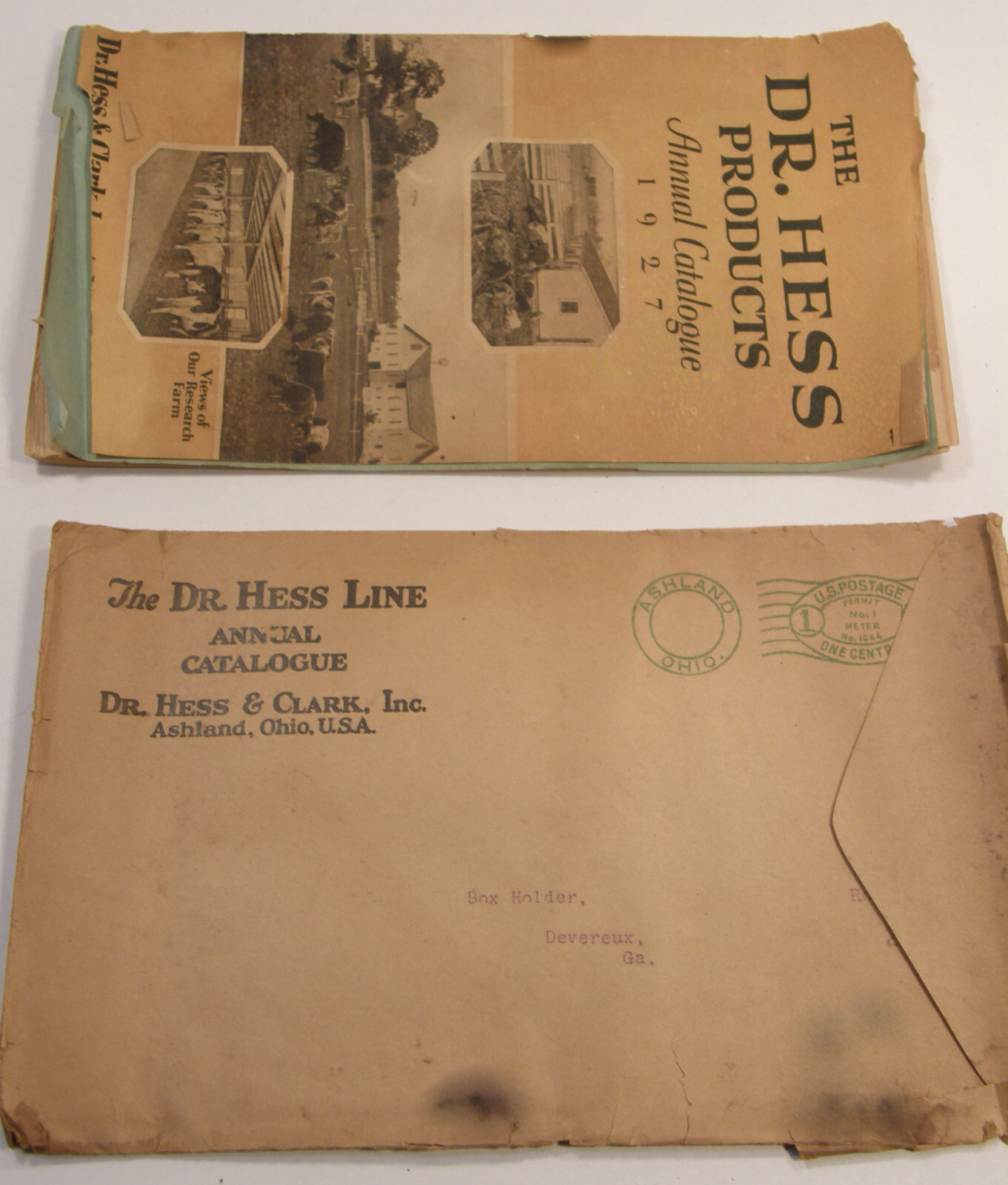 VINTAGE 1927 DR HESS CATALOG ASHLAND OHIO LIVESTOCK POULTRY PIGS COWS REMEDIES