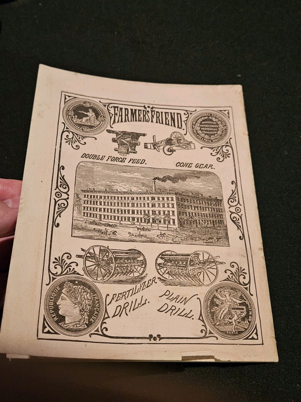1879 Dayton Ohio Farmers Friend Grain & Drill Brochure Tractor
