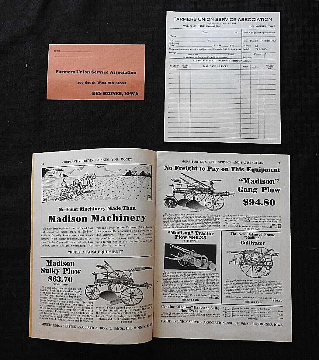 1931 FARMERS CO-OP CATALOG DES MOINES IA WAGONS GRAIN BINS MADISON MINNESOTA IMP