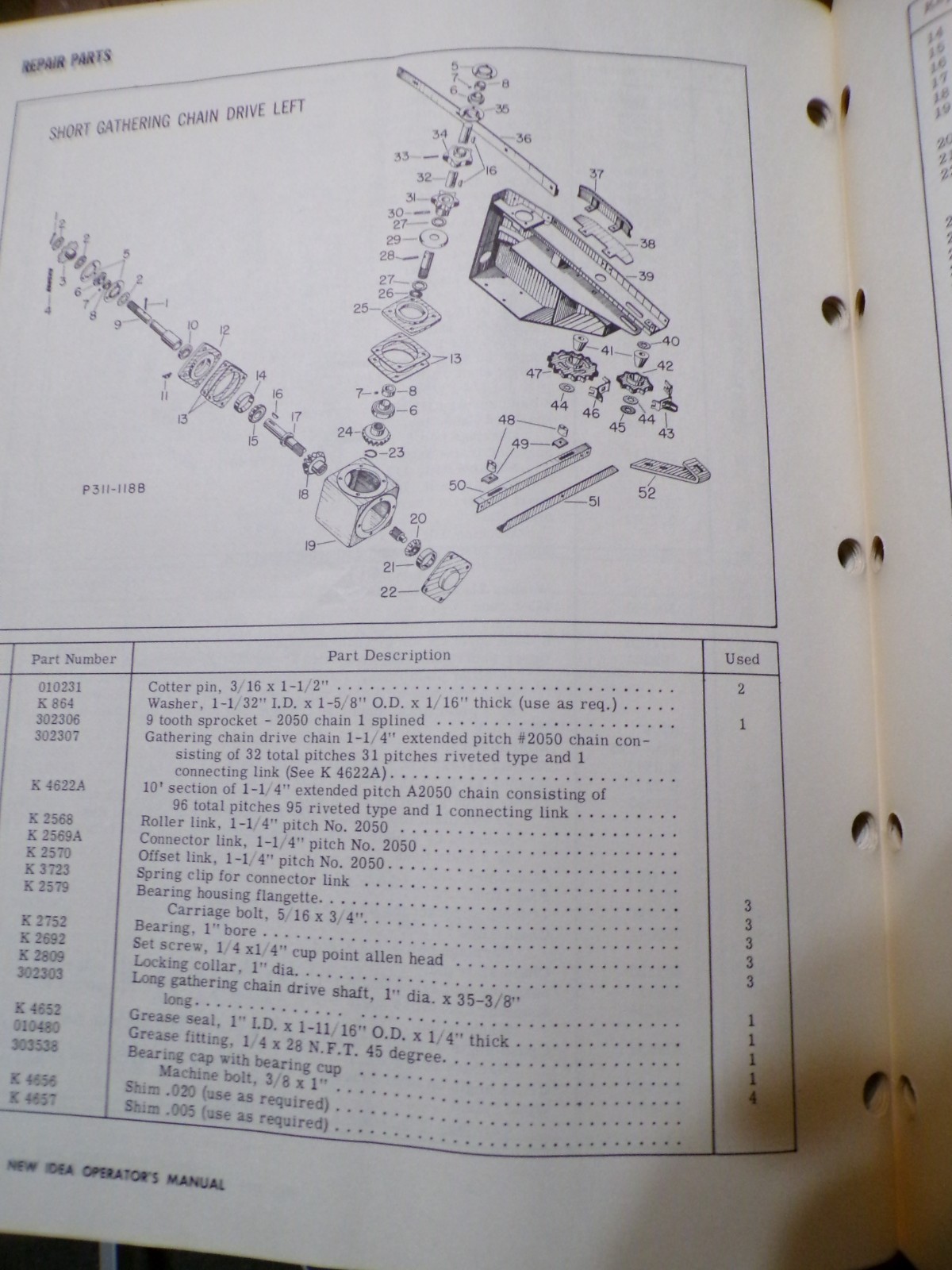New Idea No 311 & 312 Two-Row Pull-Type Pickers Op&rsquo;s Manual, 313 Husking Unit
