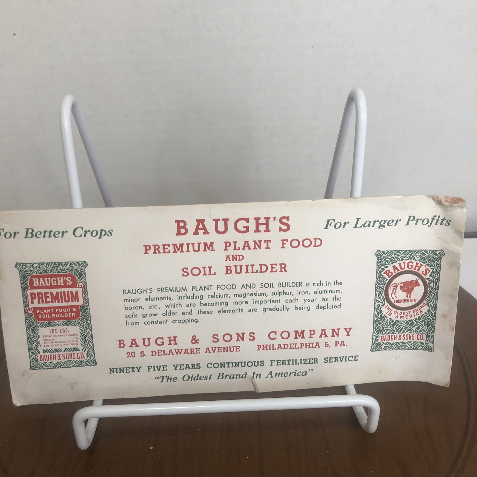 Baugh&rsquo;s Fertilizers Advertising Scratch Pad and Information