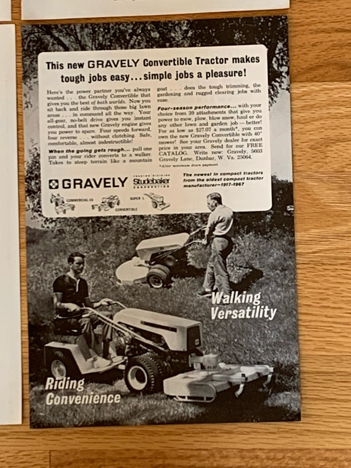 1967 National Geographic Tractor Mower Ads -8 Paper Pages 6.75×10”