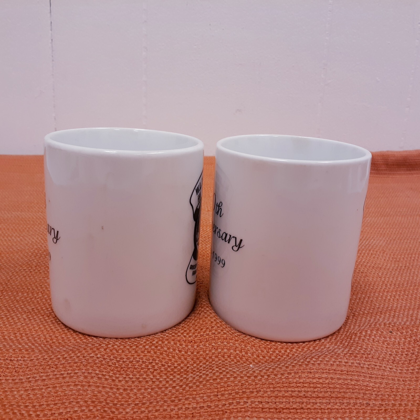 VTG Set of 2 Linyi 90th Anniversary 1909-1999 W.L. Zimmerman & Sons Cup Mugs