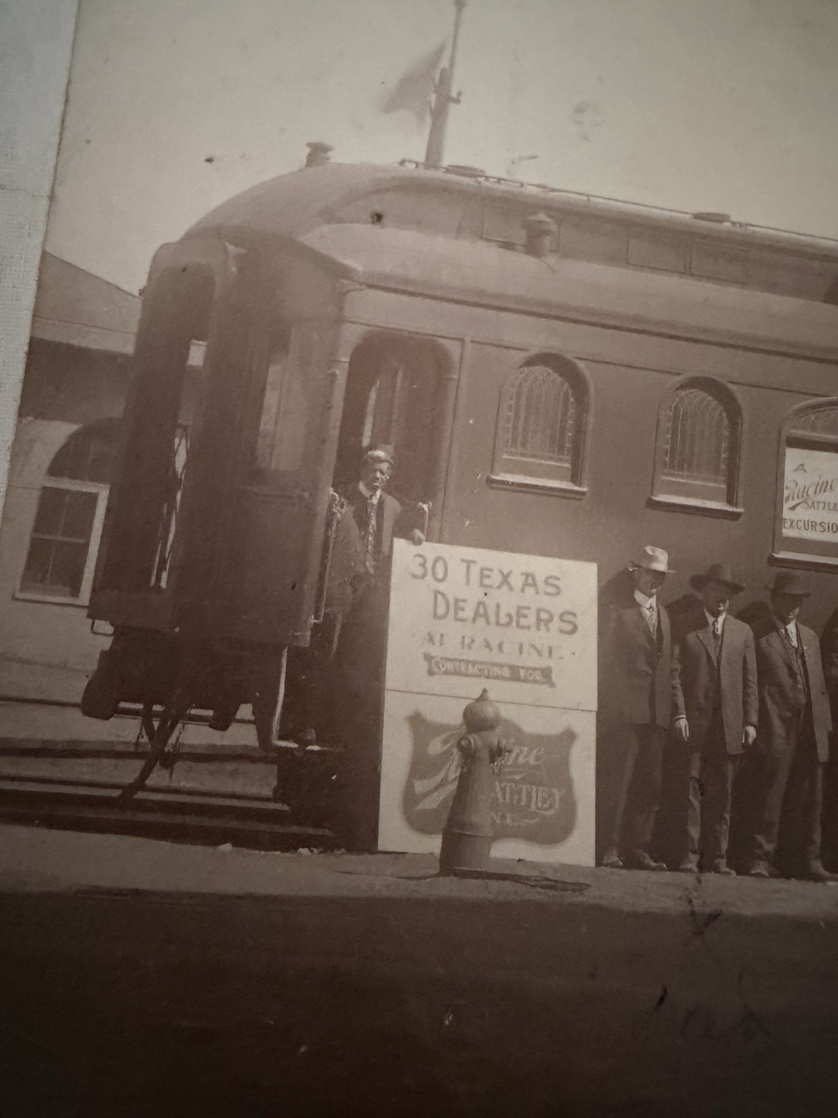 Antique Sattley Excursion Train Photo Texas Farm Machinery Dealers Racine WI