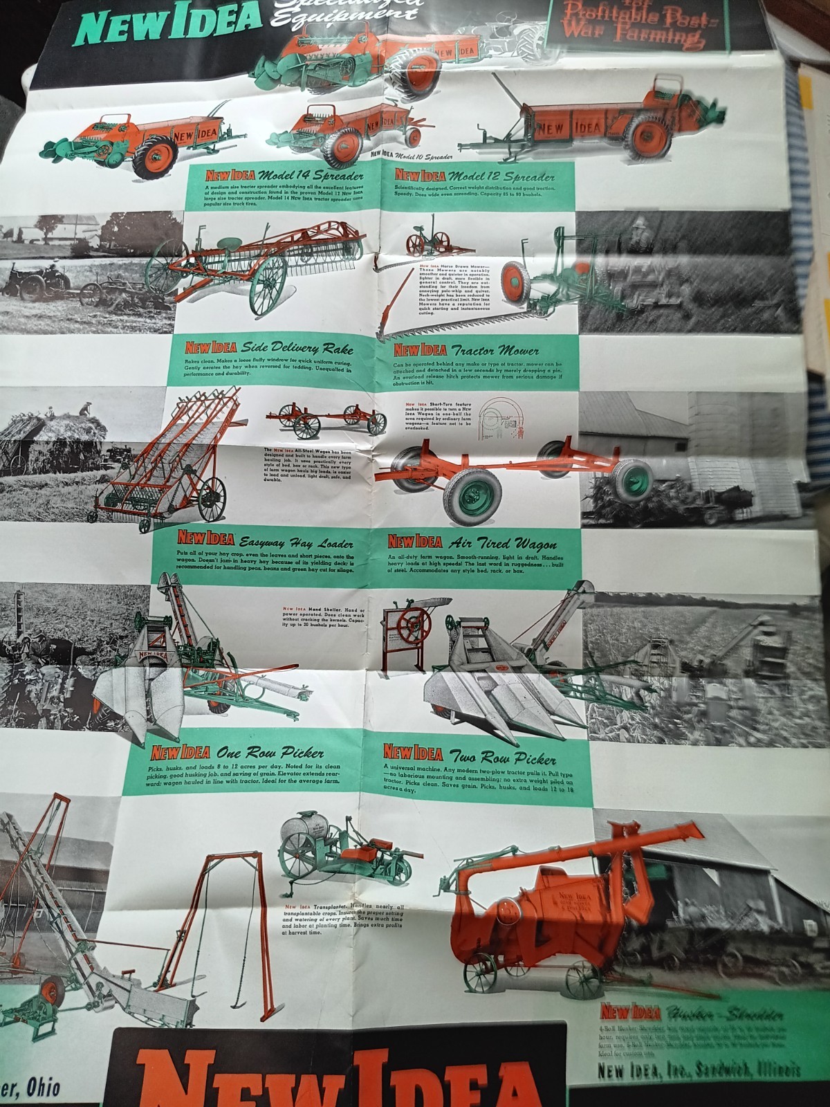 NEW IDEA Post War Dealer Sales Vintage Original Advertising Mailer Poster
