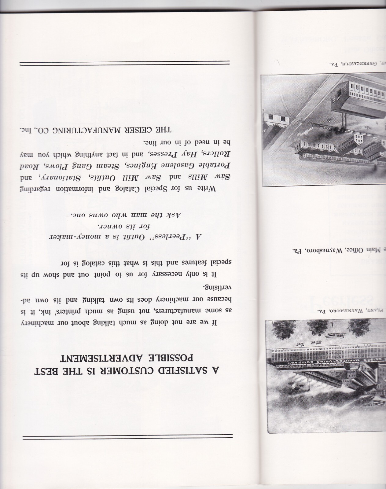 Geiser Manufacturing Co. Waynesboro, Penna. catalog 1910 steam engines peerless